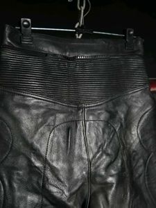 Black Leather Biker Pants