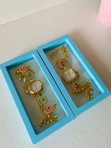 Unique Gold Watch Bracelet (rakhi )