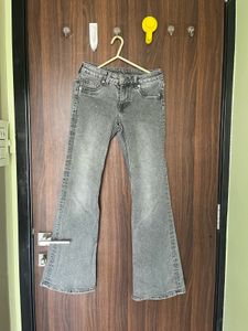 Flared Gray Denim Jeans | h&M