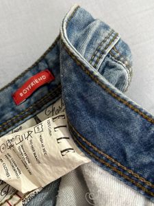 ELLE Distressed Blue Jeans with Paint Splatter