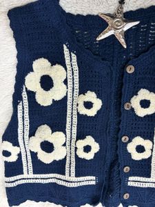 Vintage Floral Knit Vest