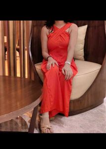 Stylish Orange Halter Neck Jumpsuit