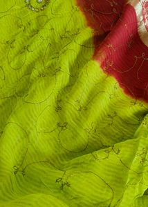 hand embroidered pure  georgette saree