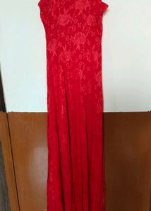 Stunning Red Lace Ethnic Gown