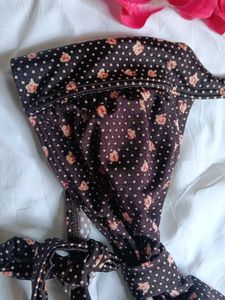 Cute Floral Print Bikini Top