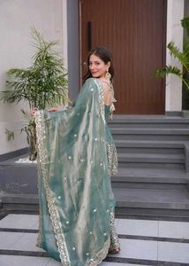 Elegant Teal Embroidered Kurta Set