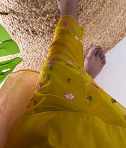 Elegant Yellow mustard Kurta Set with Dupatta
