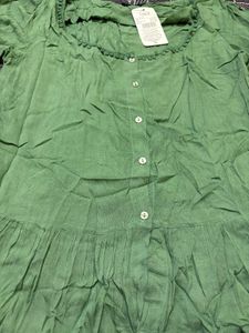 SHEIN Sage Green Button-Down Peplum Blouse