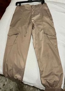 Zara Cargo Pants In Satin Finish
