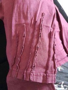 50% Off Today 🌟 Crop Top Soft Maroon Full Sleeve