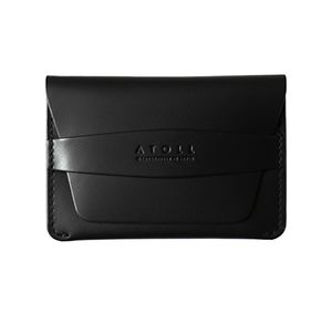 Atoll Greece  Black Genuine Leather Flap Wallar