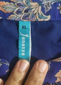 Jansaya brand Blue Anarkali Festival 3pc suit