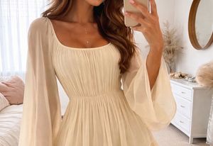 Creamy Chiffon Dress