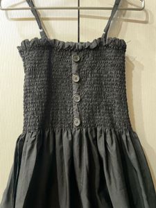Smocked Button-Front Sundress