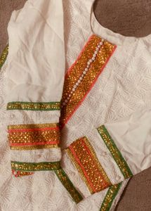 Beautiful White Kurta with Embellishments