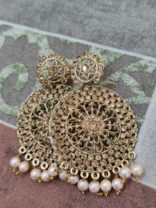 Exquisite Gold Jhumkas with Pearls