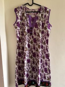 Floral Print Kurta Anarkali With Sleeves