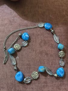 Chunky Beaded Statement Necklace long