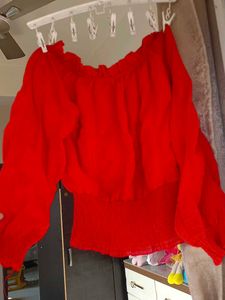 Red Off-Shoulder Top