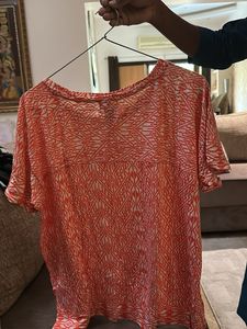 Old Navy Orange Patterned Top