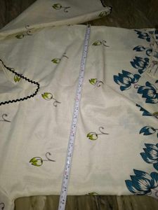 White Floral Print Kurta Set