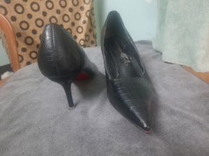 Black Synthetic Leather Heels (Taiwan)