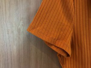 H&amp;M - Ribbed Cropped Polo Top
