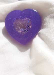 Purple Heart Shaker Keychain
