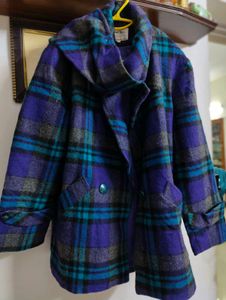 Vintage Plaid Wool Coat