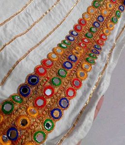 Rajasthani lehnga kurti set mirror worked