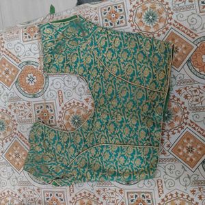 2blouse combo green and Red Embroidered Blouse wit