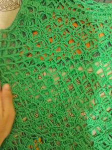 Handmade Crochet Green top