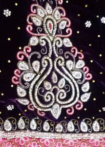 Stunning Purple Velvet Lehenga choli.