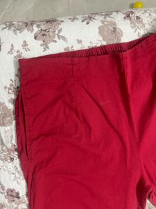 Women's Red Ethnic stretchable plazo pant