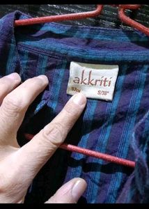 Men's Blue Striped Kurta ( small)