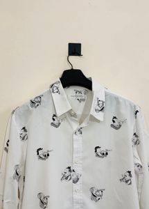 Unique Graphic Print Button-Up Shirt