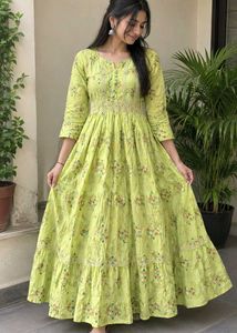Boho Yellow Embroidered Dress