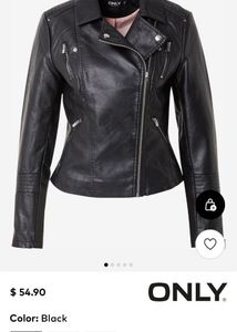 ONLY Black Faux Leather Moto Jacket