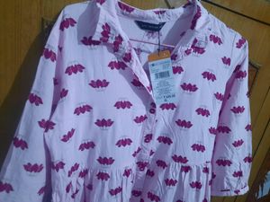 Pink Lotus Print Dress