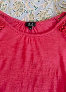 Chic Pink Lace Sleeve Top
