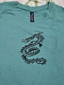 Dragon Graphic Ribbed Tee