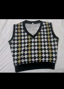 Argyle V-Neck Knit Vest