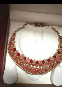 Stunning Red Indian Necklace Unused