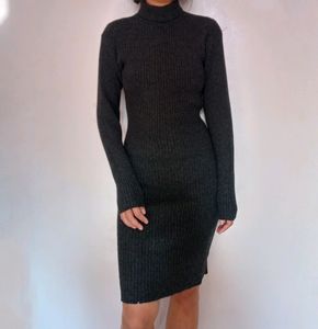 Stretchable Woolen Bodycon Dress