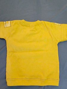 Boys Yellow T-Shirt &amp; Denim Shorts Set