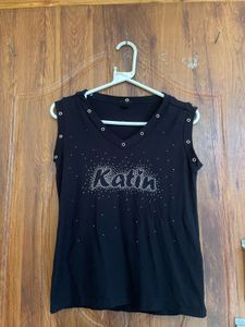 Sparkly Katin Black Sleeveless Top