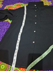 Elegant Sheer Black Button-Up Shirt