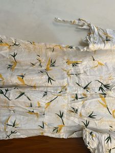 Off White Floral Print Midi Dress