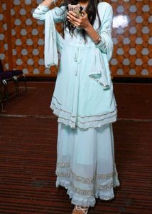 Elegant Light Blue Kurta Set for women