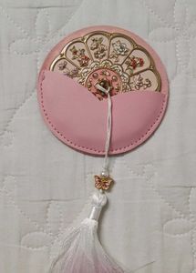 Twelve flower portable  pocket mirror with tassel